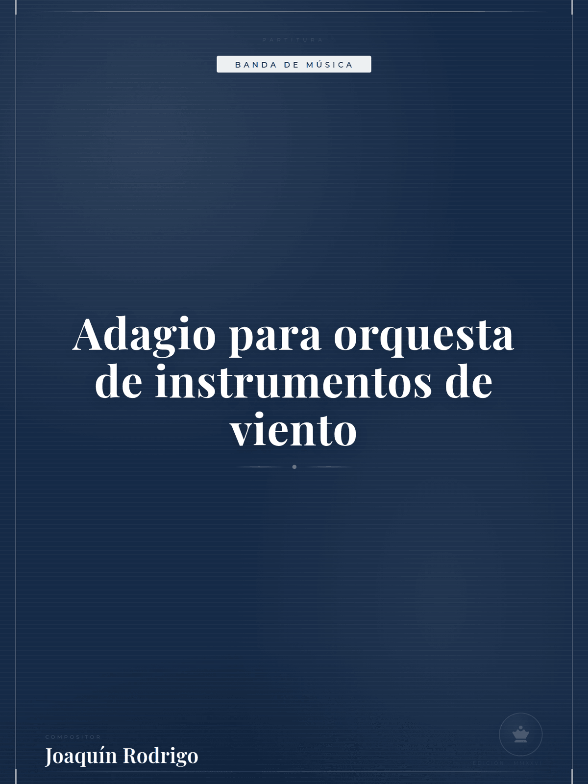 Portada de Adagio para orquesta de instrumentos de viento