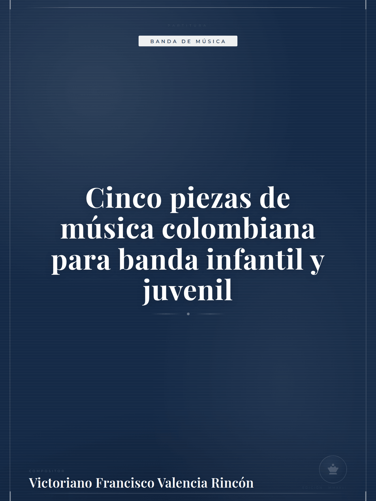 Portada de Cinco piezas de música colombiana para banda infantil y juvenil