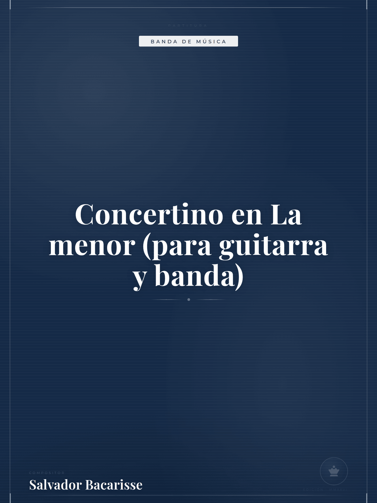 Portada de Concertino en La menor (para guitarra y banda)