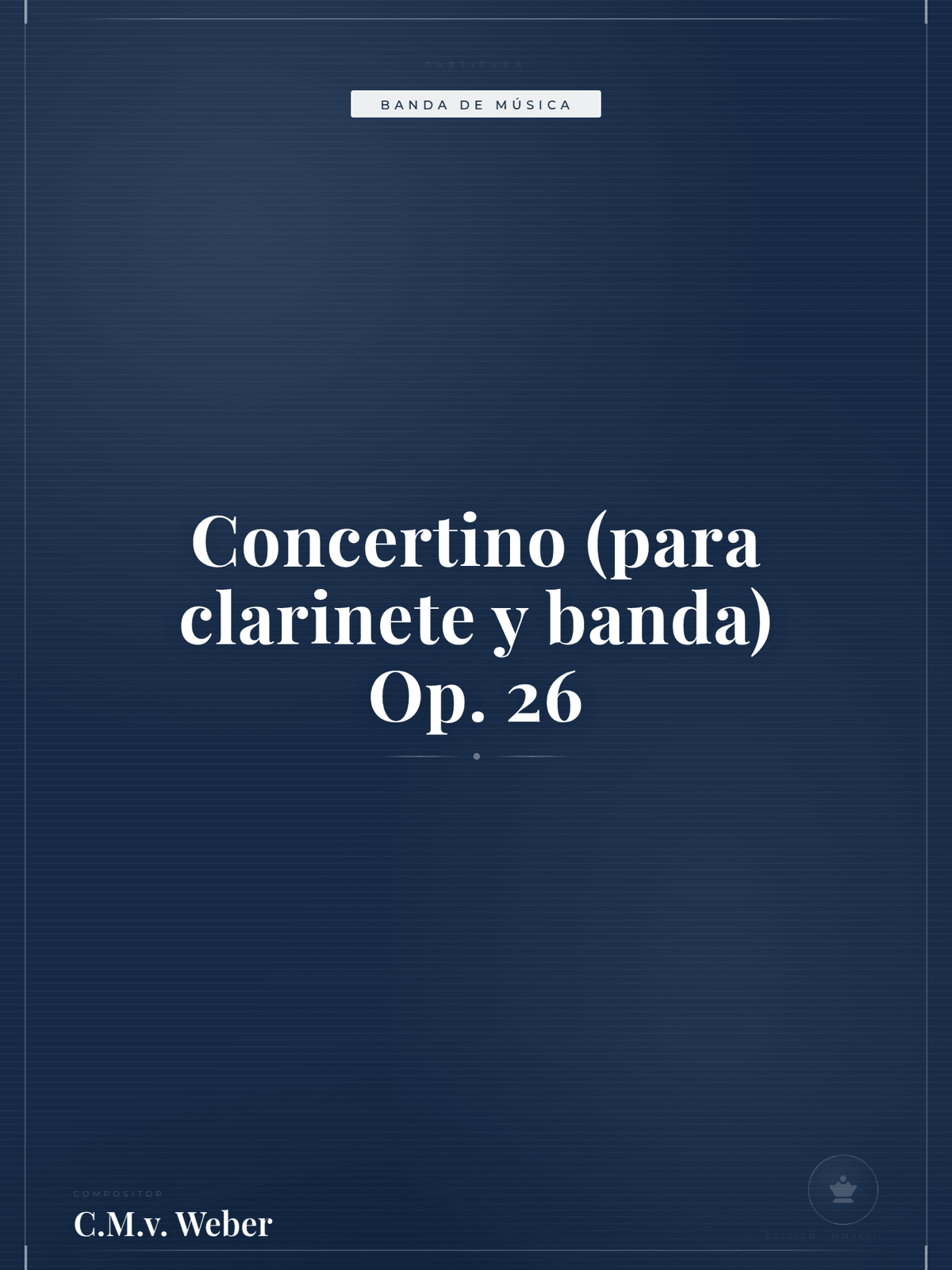 Portada de Concertino (para clarinete y banda) Op. 26
