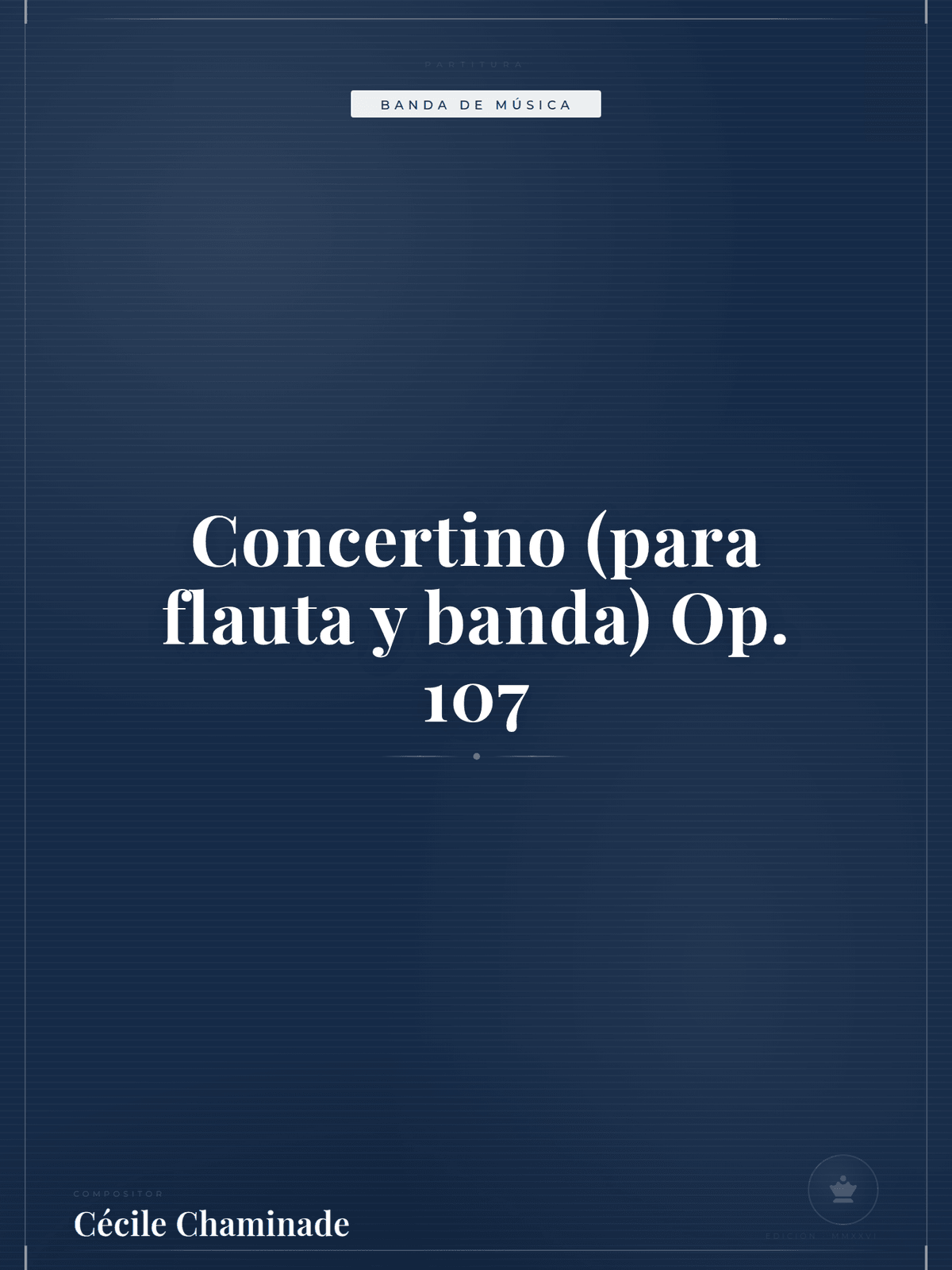 Portada de Concertino (para flauta y banda) Op. 107