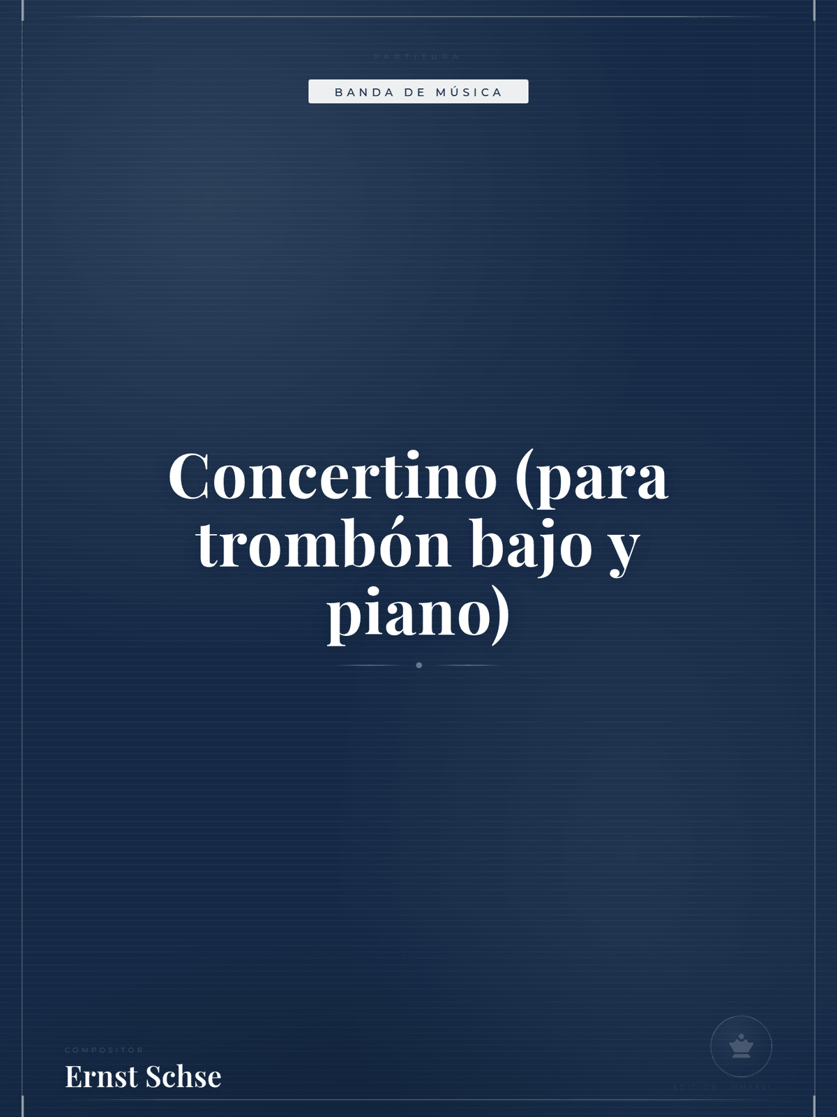 Portada de Concertino (para trombón bajo y piano)