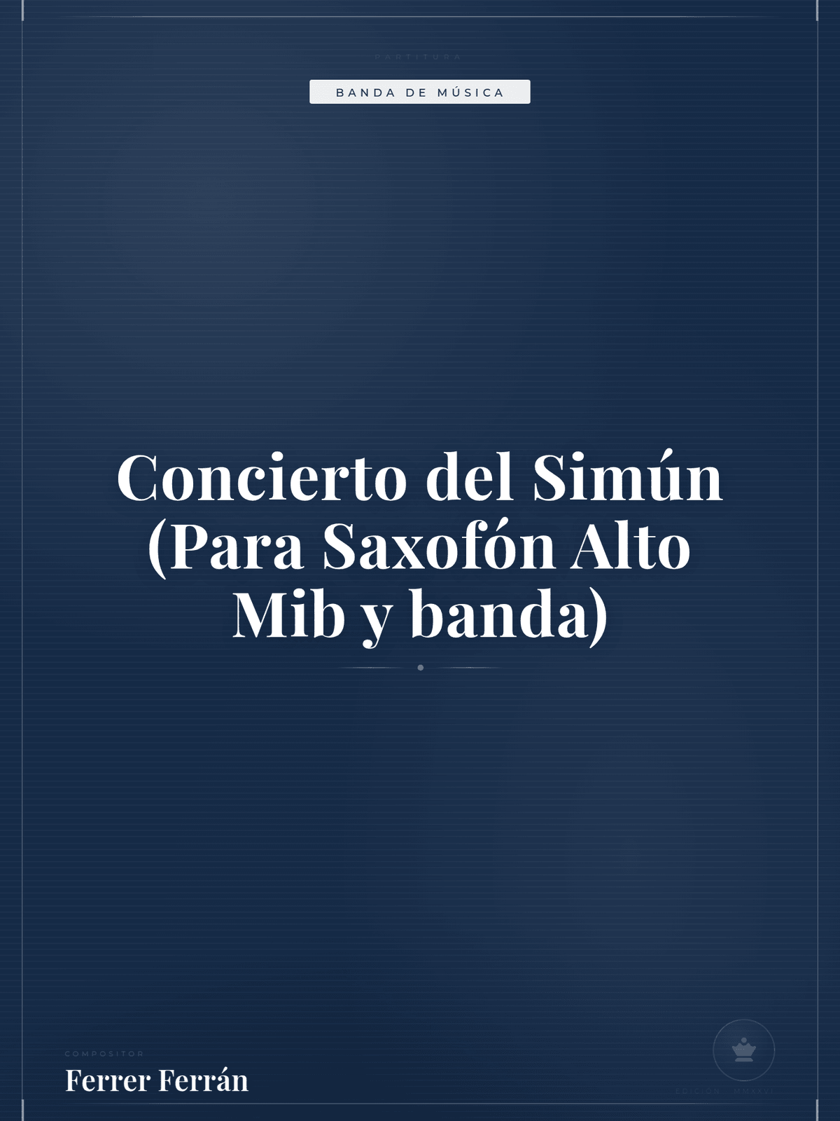 Portada de Concierto del Simún (Para Saxofón Alto Mib y banda)