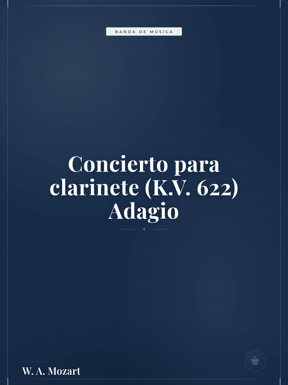 Portada de Concierto para clarinete (K.V. 622) Adagio