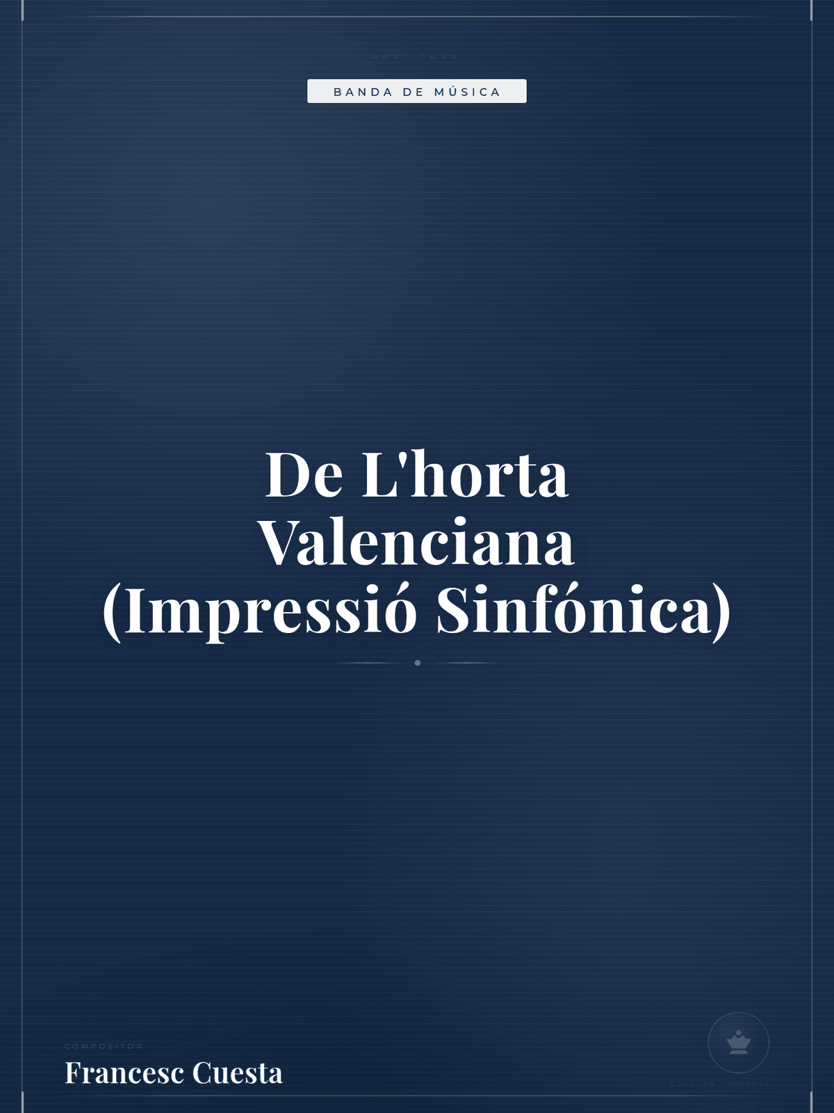 Portada de De L'horta Valenciana (Impressió Sinfónica)