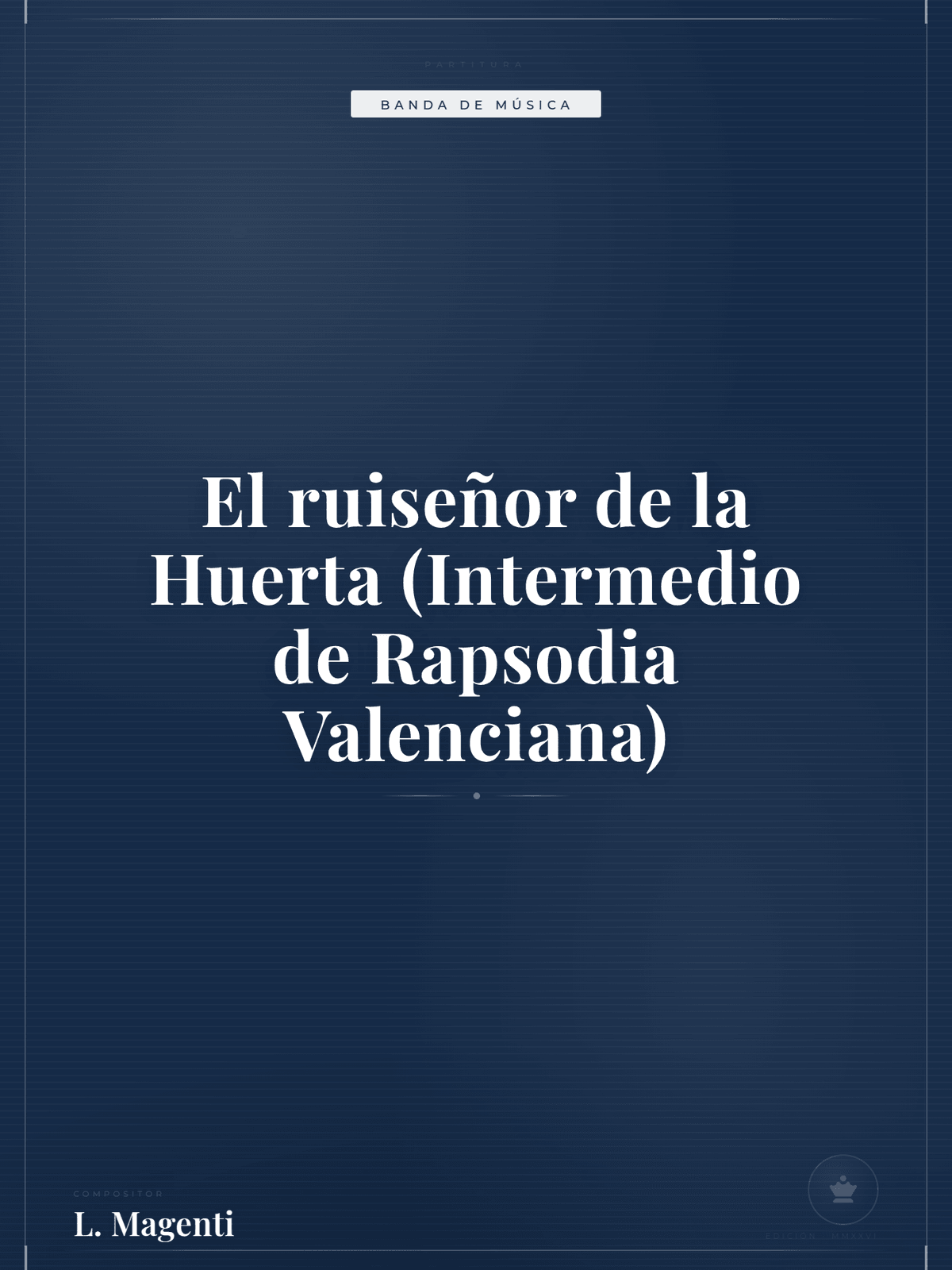 Portada de El ruiseñor de la Huerta (Intermedio de Rapsodia Valenciana)