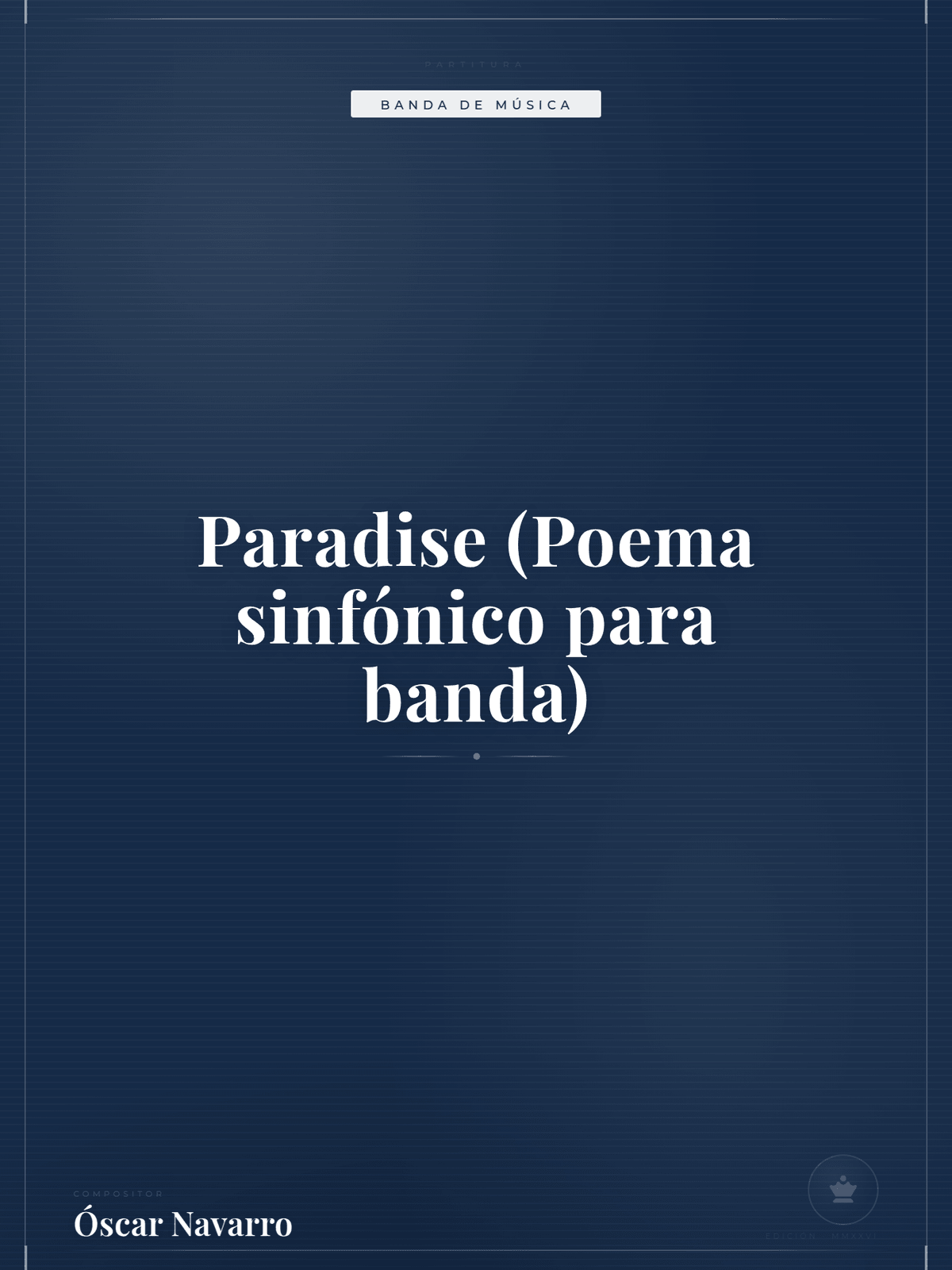 Portada de Paradise (Poema sinfónico para banda)