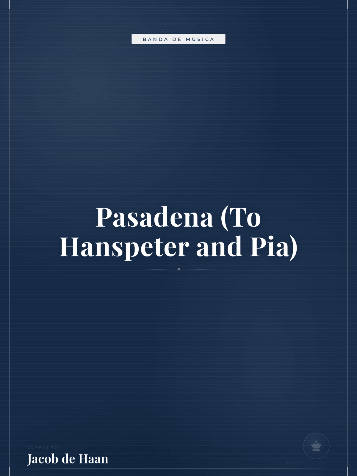 Portada de Pasadena (To Hanspeter and Pia)