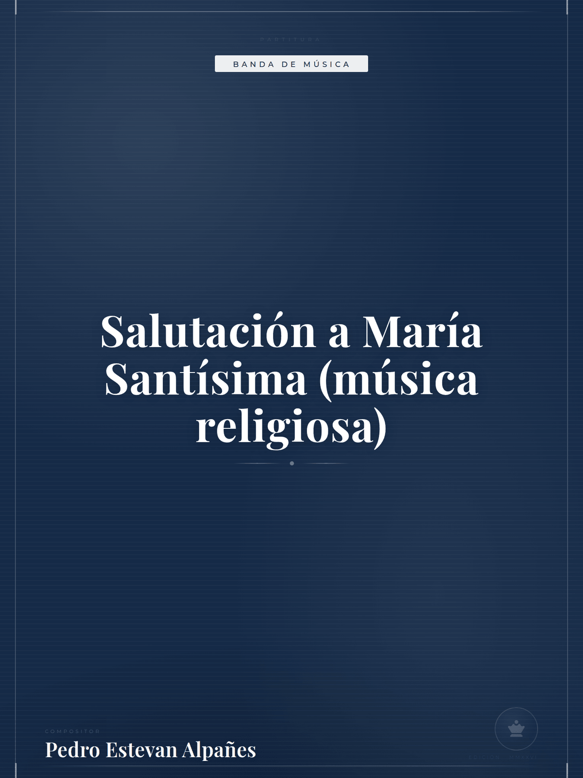 Portada de Salutación a María Santísima (música religiosa)