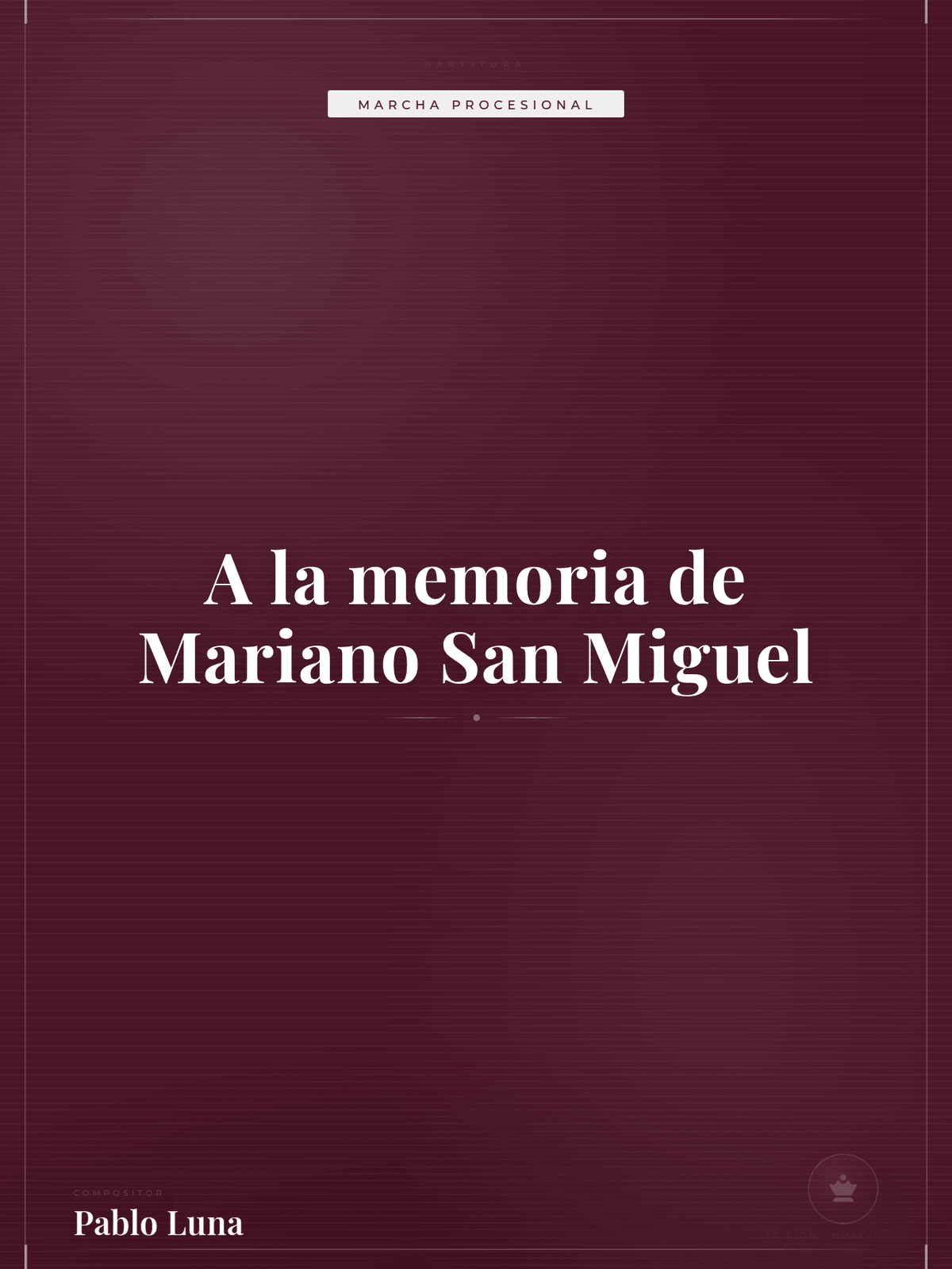 Portada de A la memoria de Mariano San Miguel