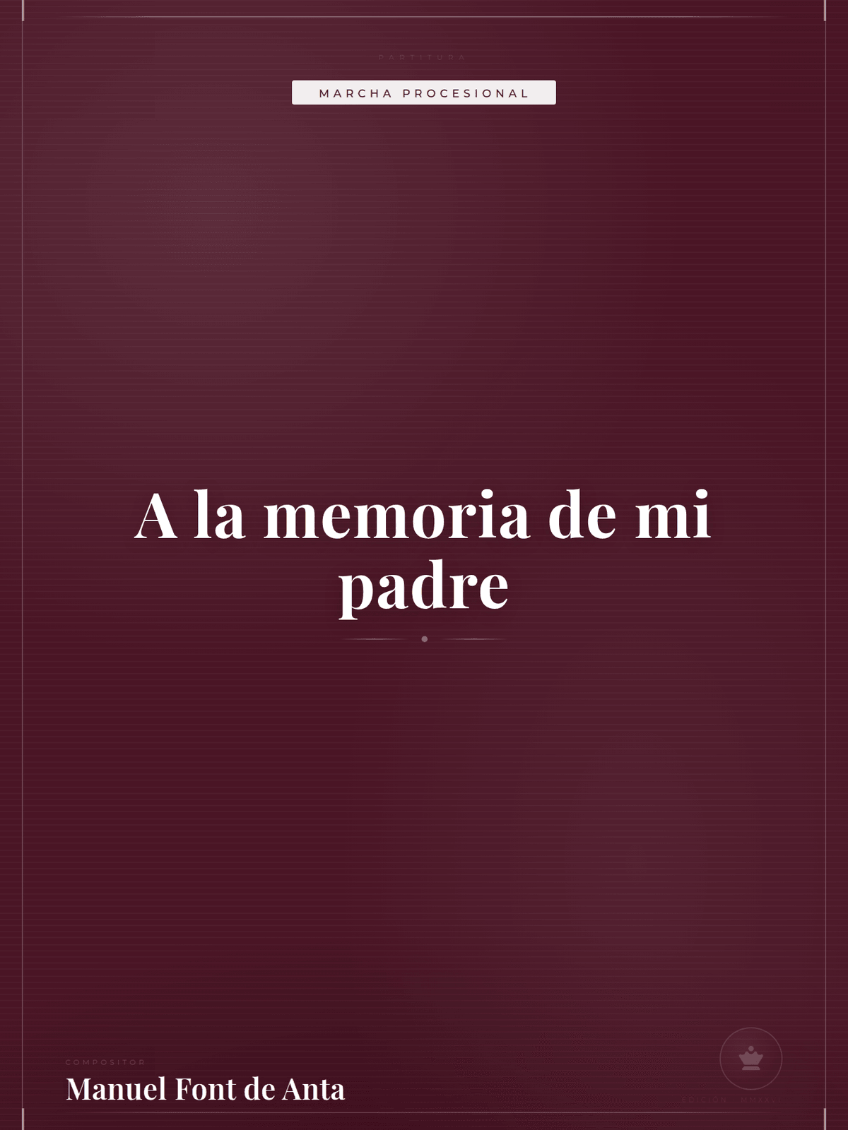 Portada de A la memoria de mi padre