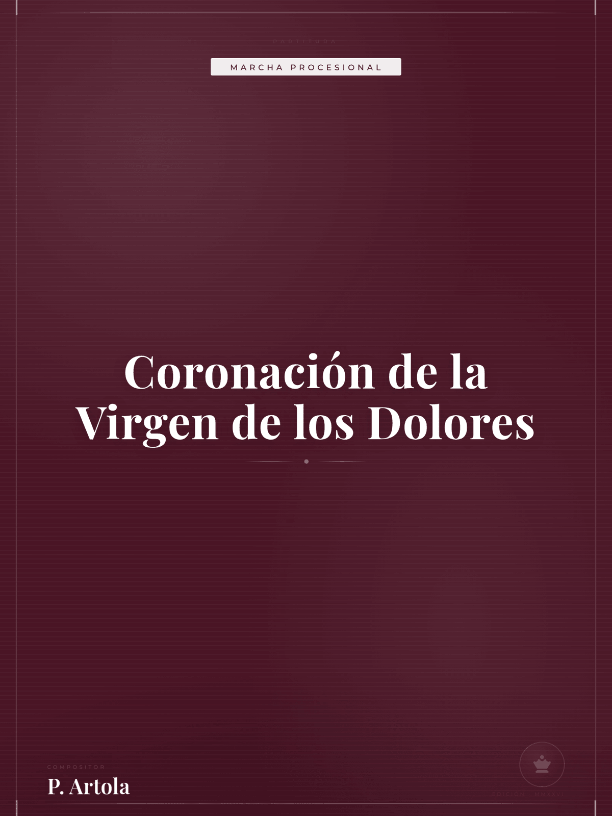 Portada de Coronación de la Virgen de los Dolores