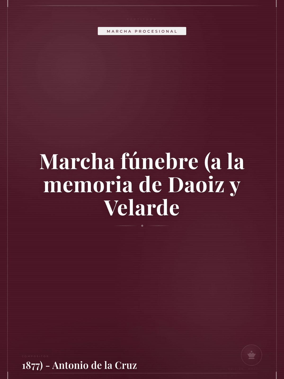 Portada de Marcha fúnebre (a la memoria de Daoiz y Velarde