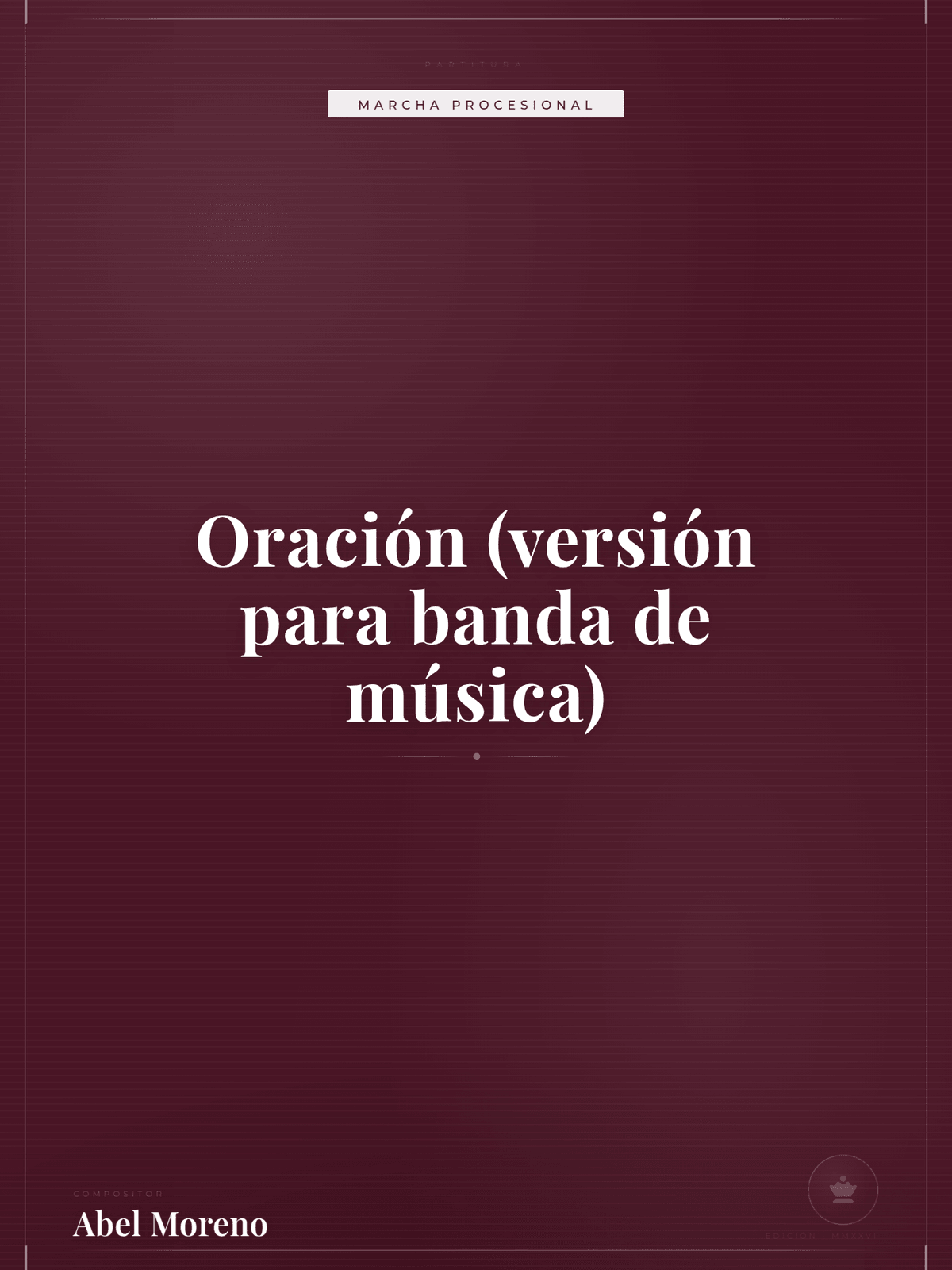 Portada de Oración (versión para banda de música)