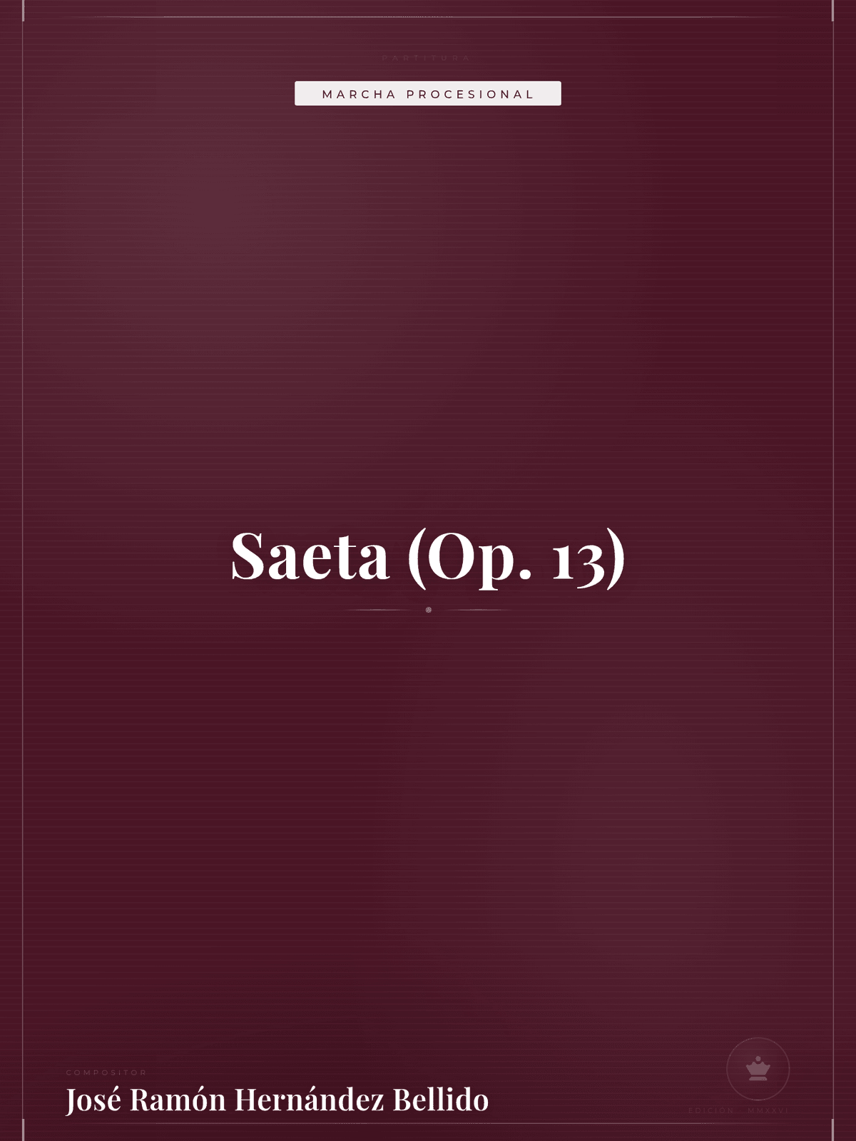Portada de Saeta (Op. 13)