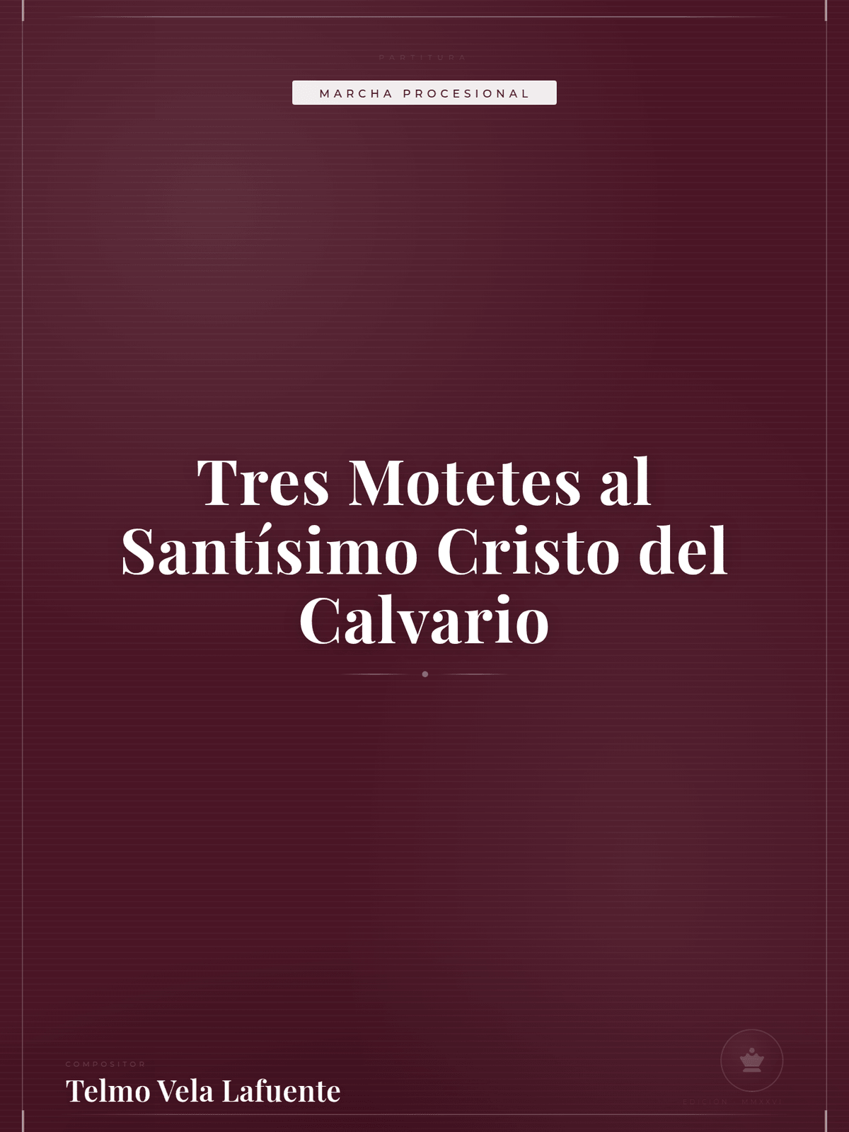 Portada de Tres Motetes al Santísimo Cristo del Calvario