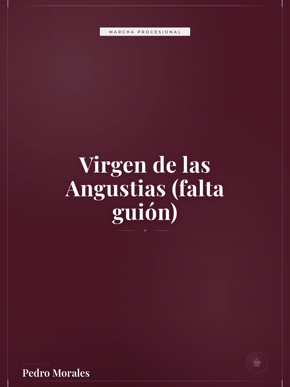 Portada de Virgen de las Angustias (falta guión)