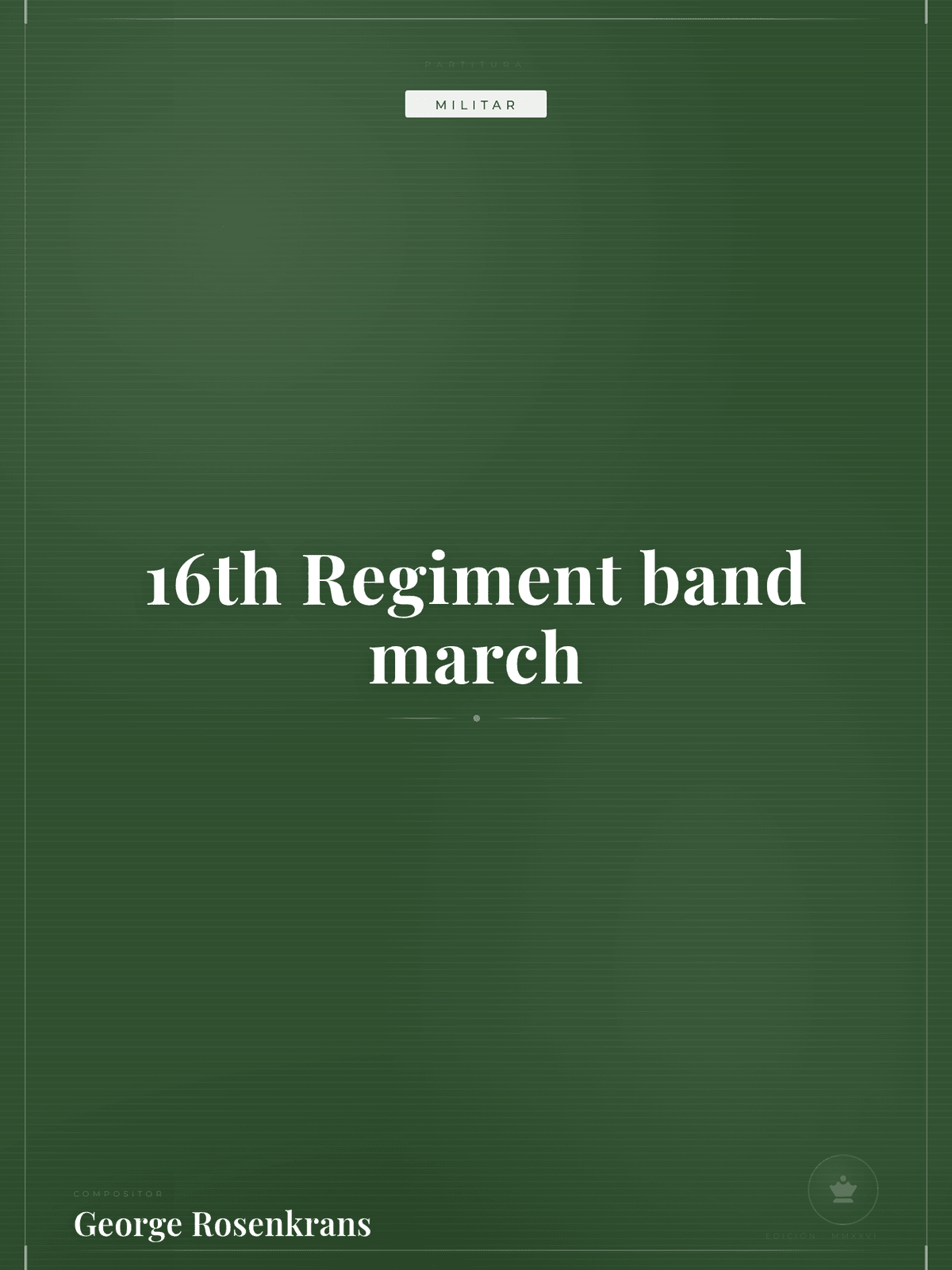 Portada de 16th Regiment band march