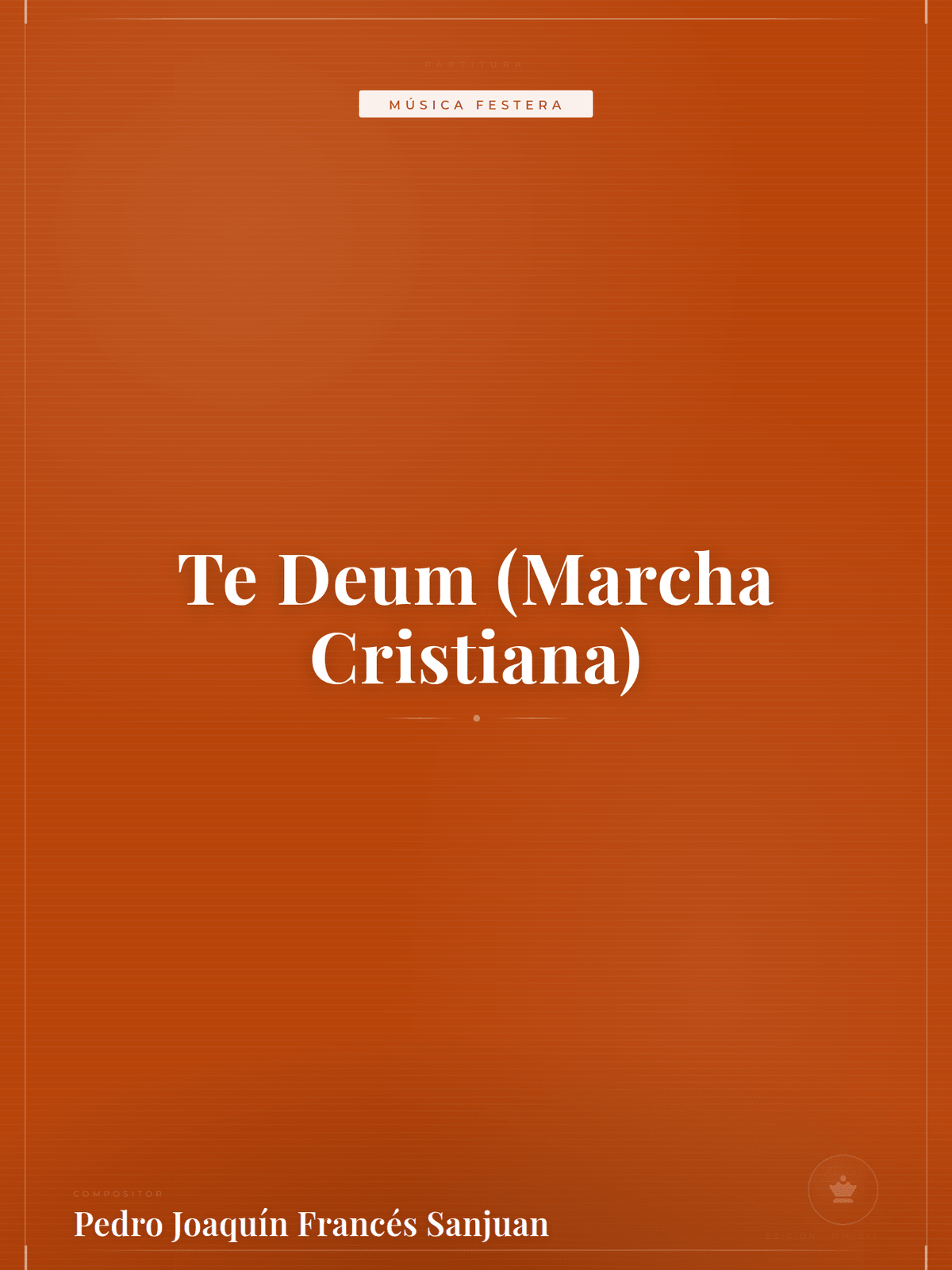 Portada de Te Deum (Marcha Cristiana)