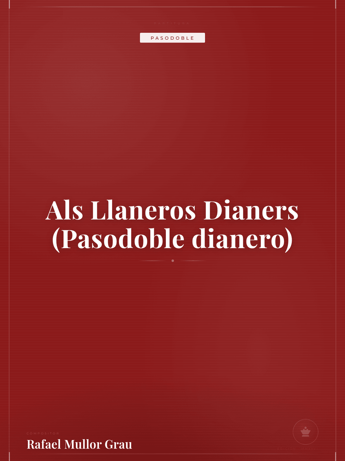 Portada de Als Llaneros Dianers (Pasodoble dianero)