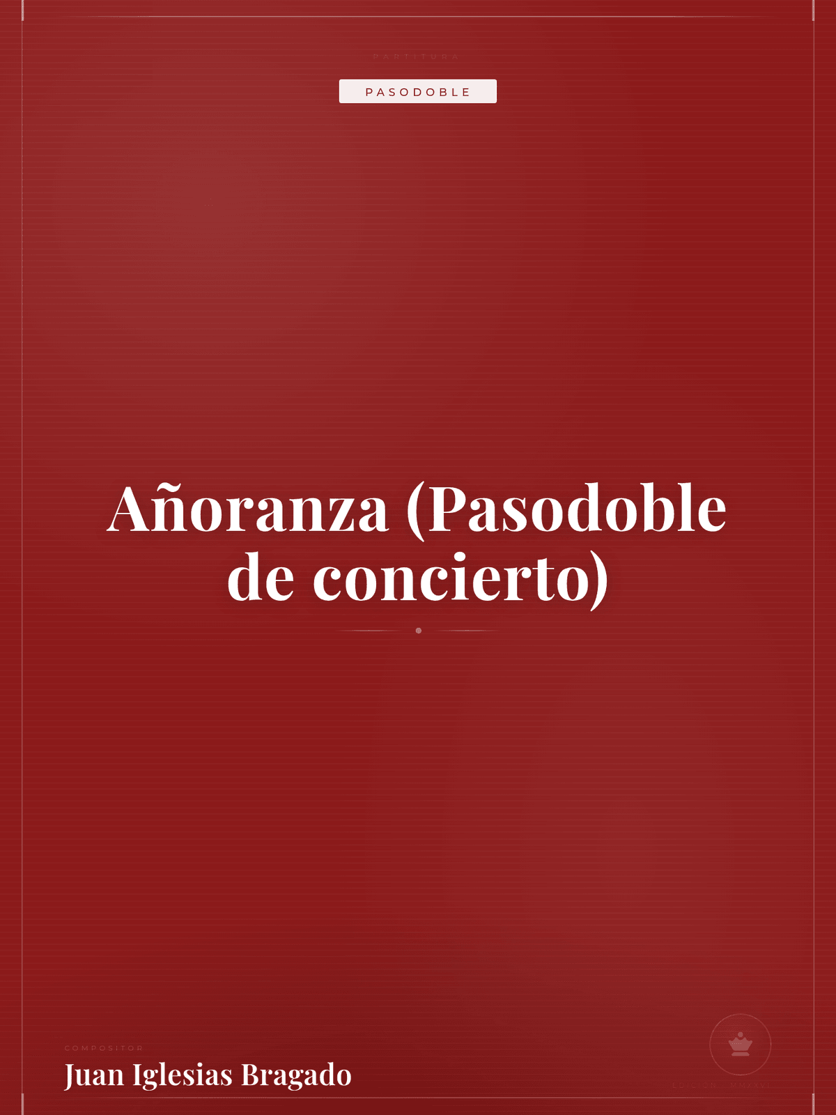 Portada de Añoranza (Pasodoble de concierto)