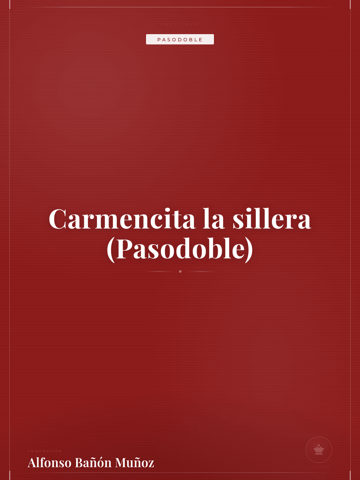 Portada de Carmencita la sillera (Pasodoble)