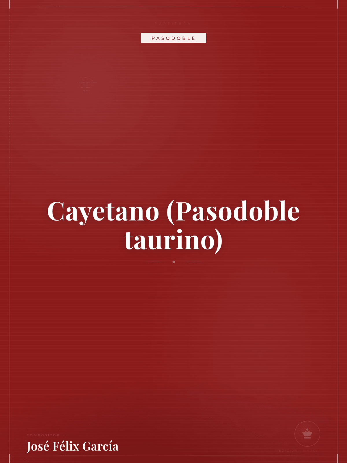 Portada de Cayetano (Pasodoble taurino)