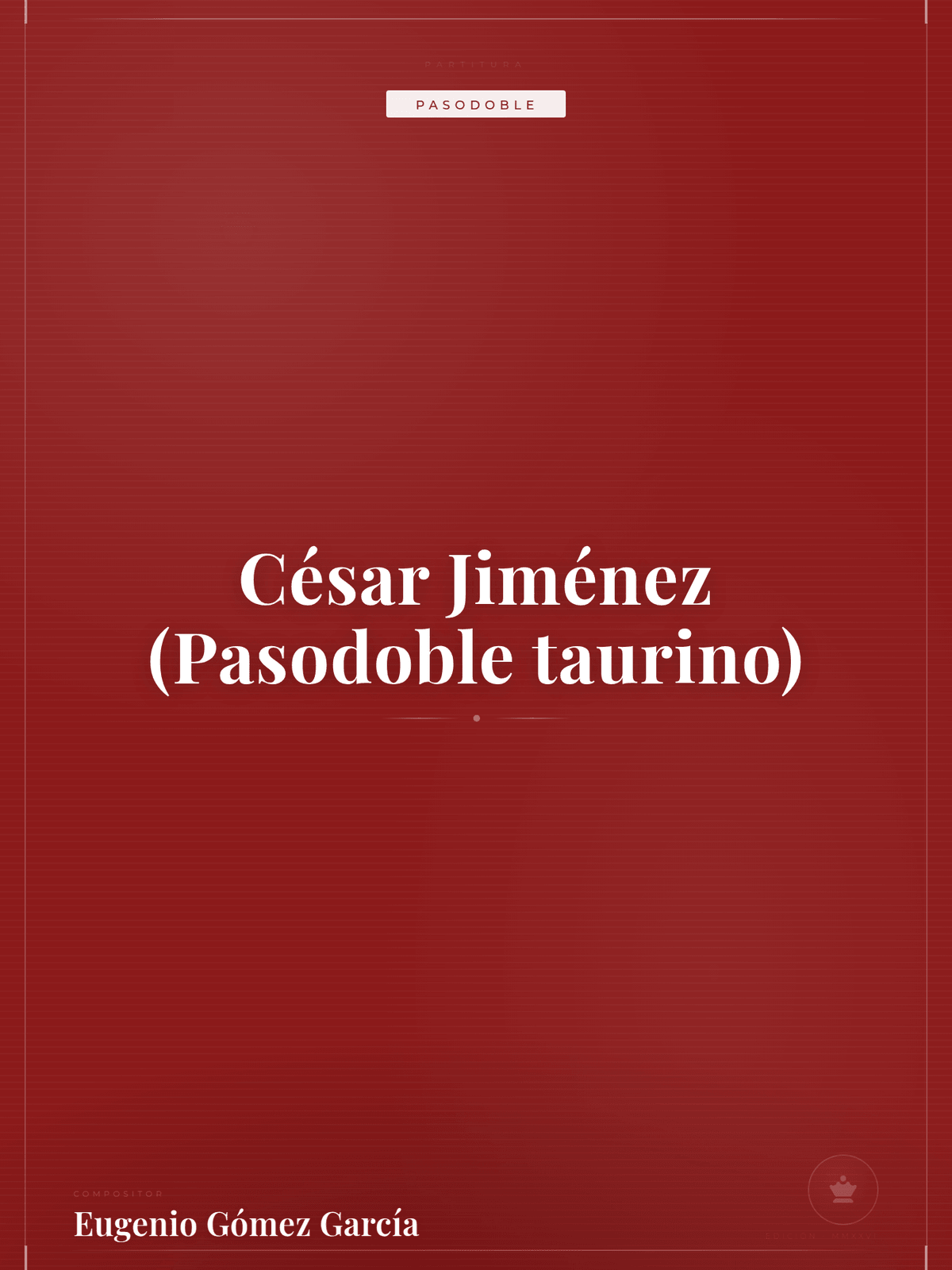Portada de César Jiménez (Pasodoble taurino)