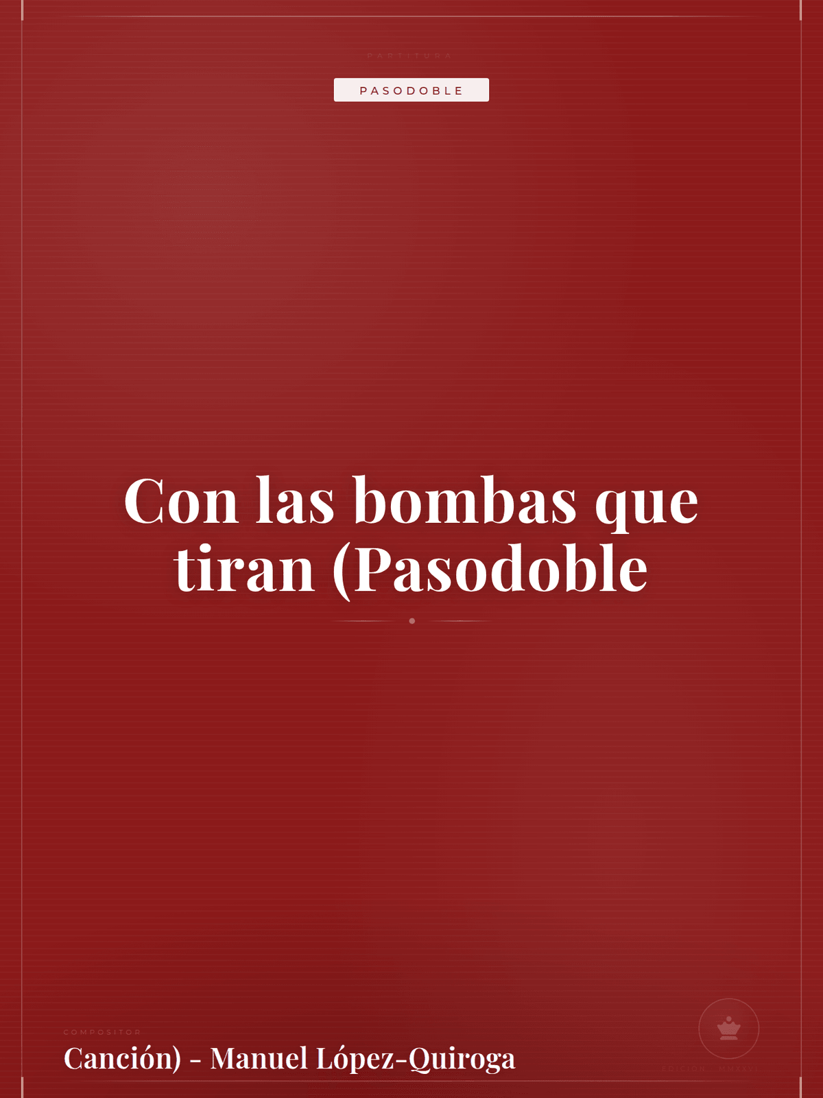 Portada de Con las bombas que tiran (Pasodoble