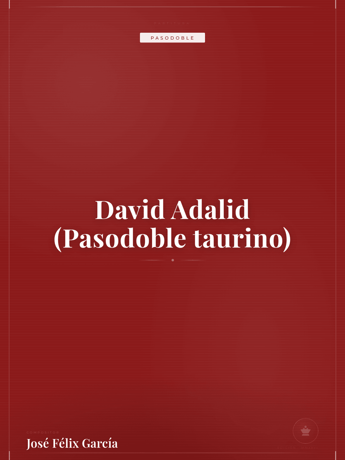 Portada de David Adalid (Pasodoble taurino)