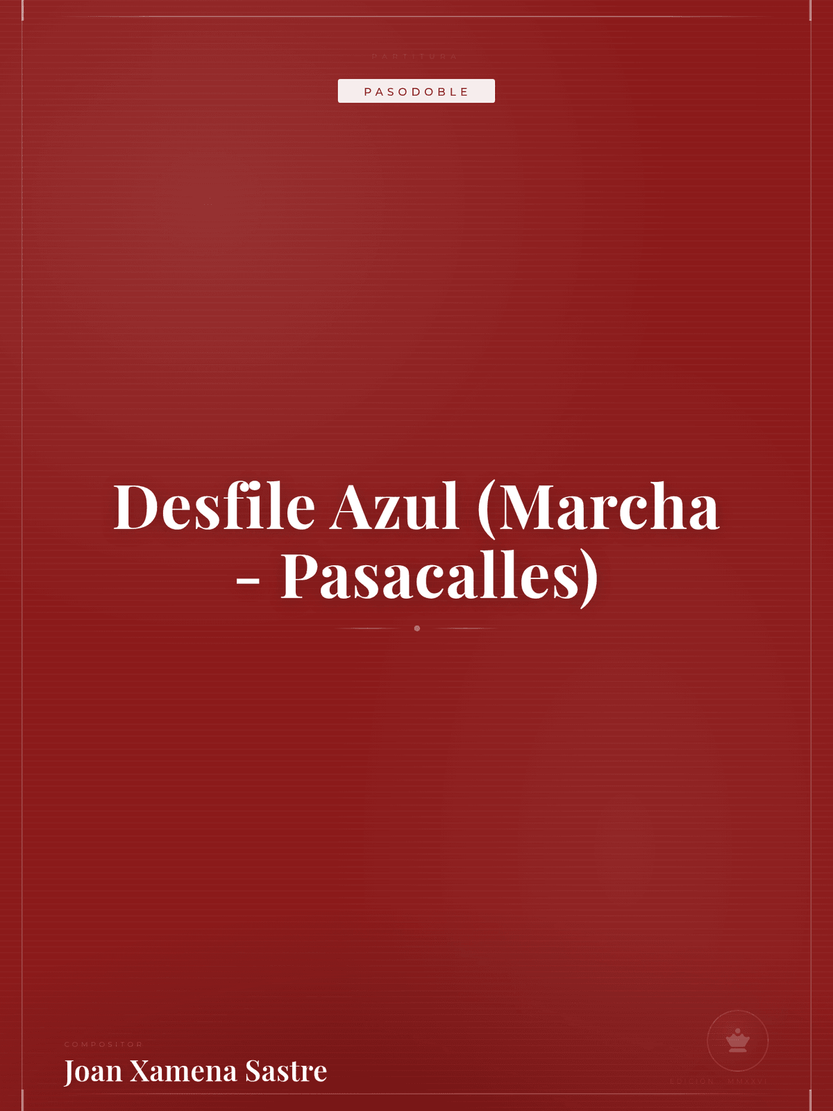Portada de Desfile Azul (Marcha - Pasacalles)