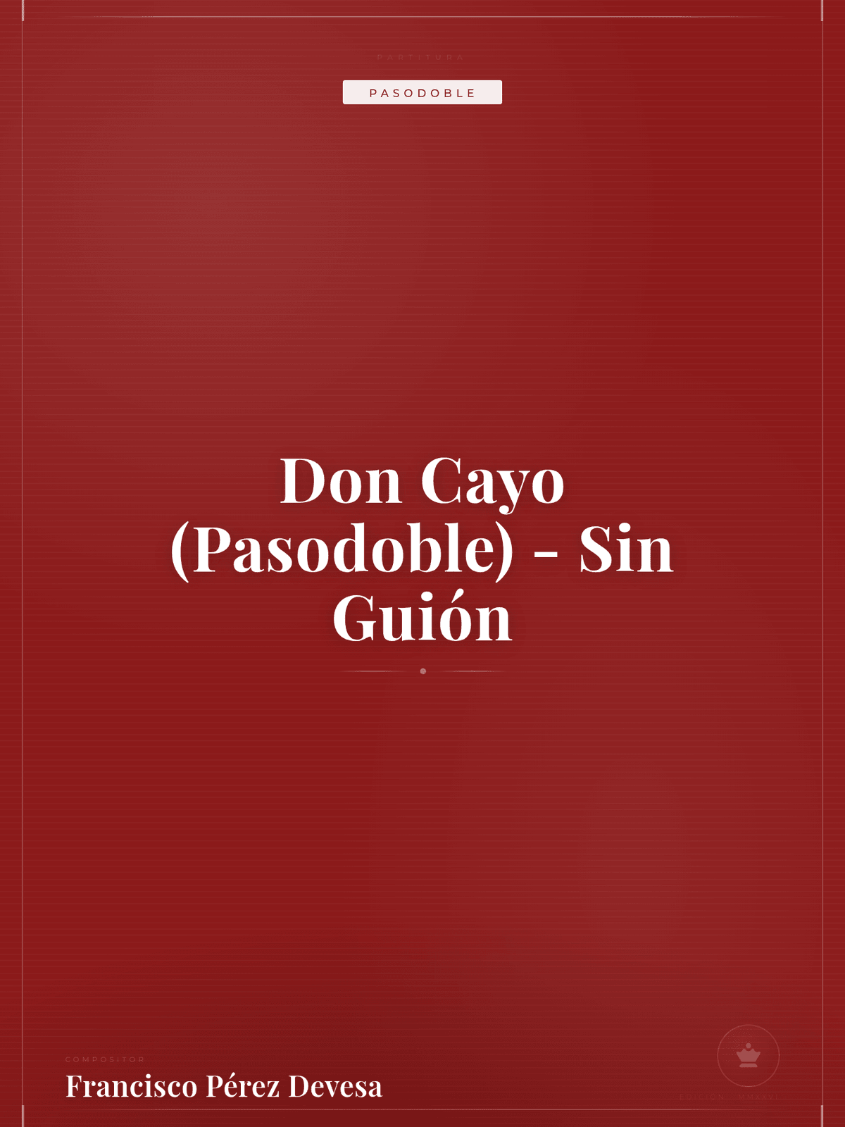 Portada de Don Cayo (Pasodoble) - Sin Guión