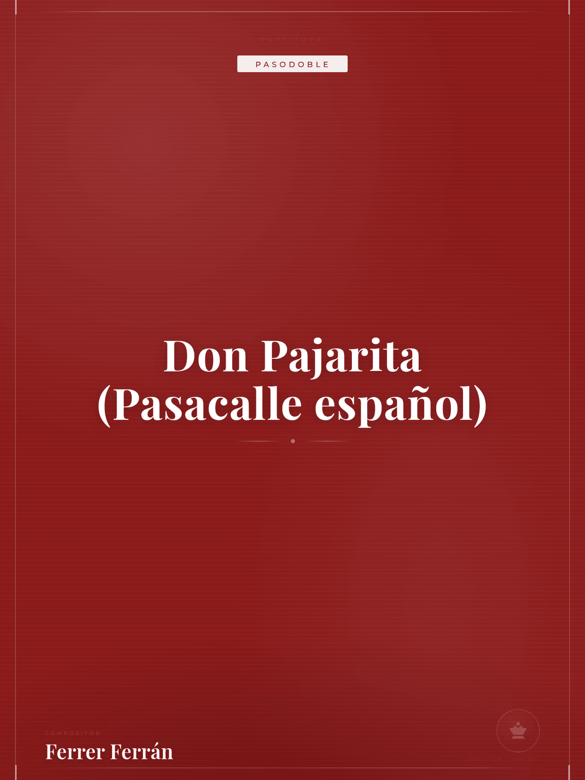 Portada de Don Pajarita (Pasacalle español)