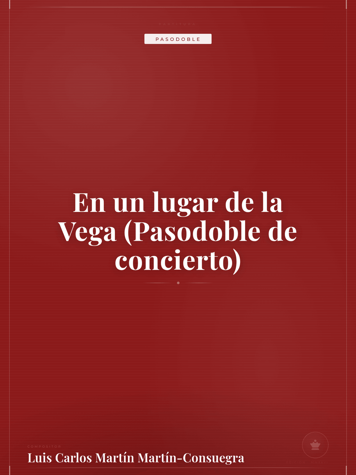 Portada de En un lugar de la Vega (Pasodoble de concierto)