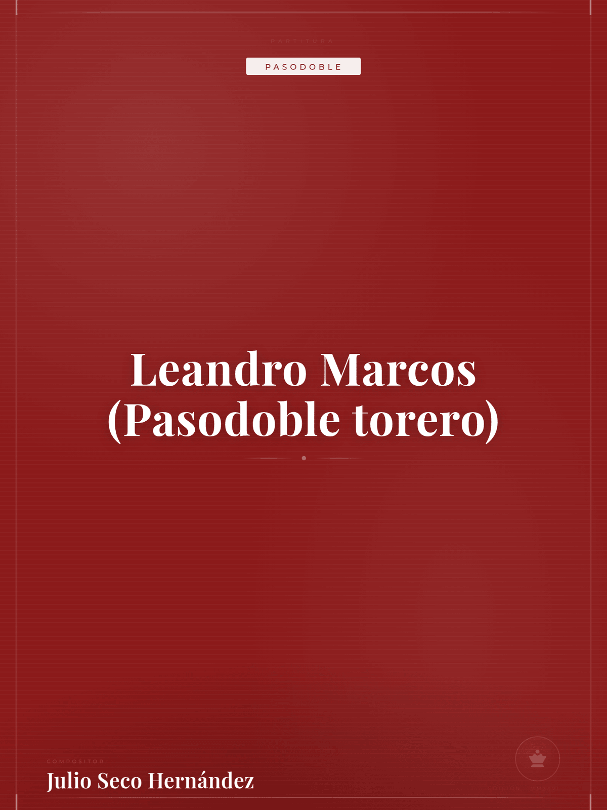 Portada de Leandro Marcos (Pasodoble torero)