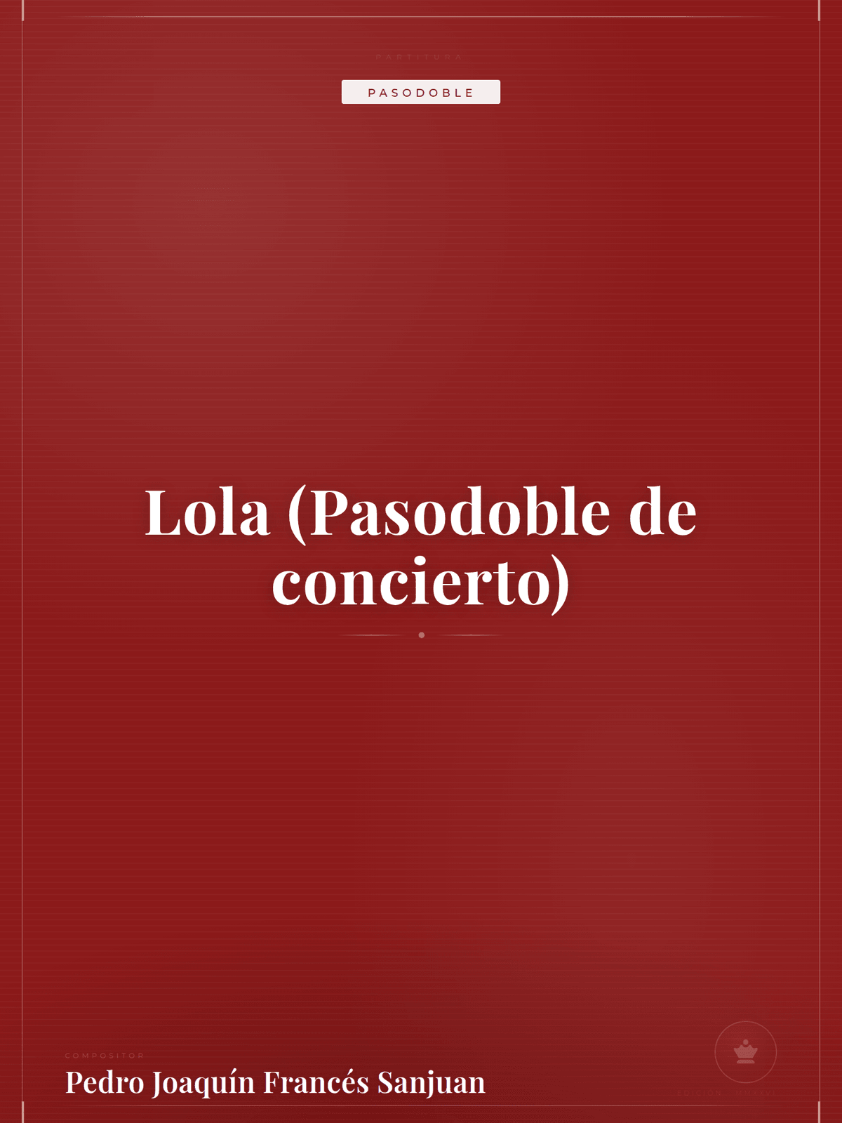 Portada de Lola (Pasodoble de concierto)