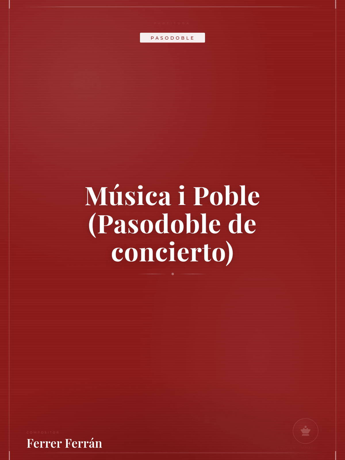 Portada de Música i Poble (Pasodoble de concierto)