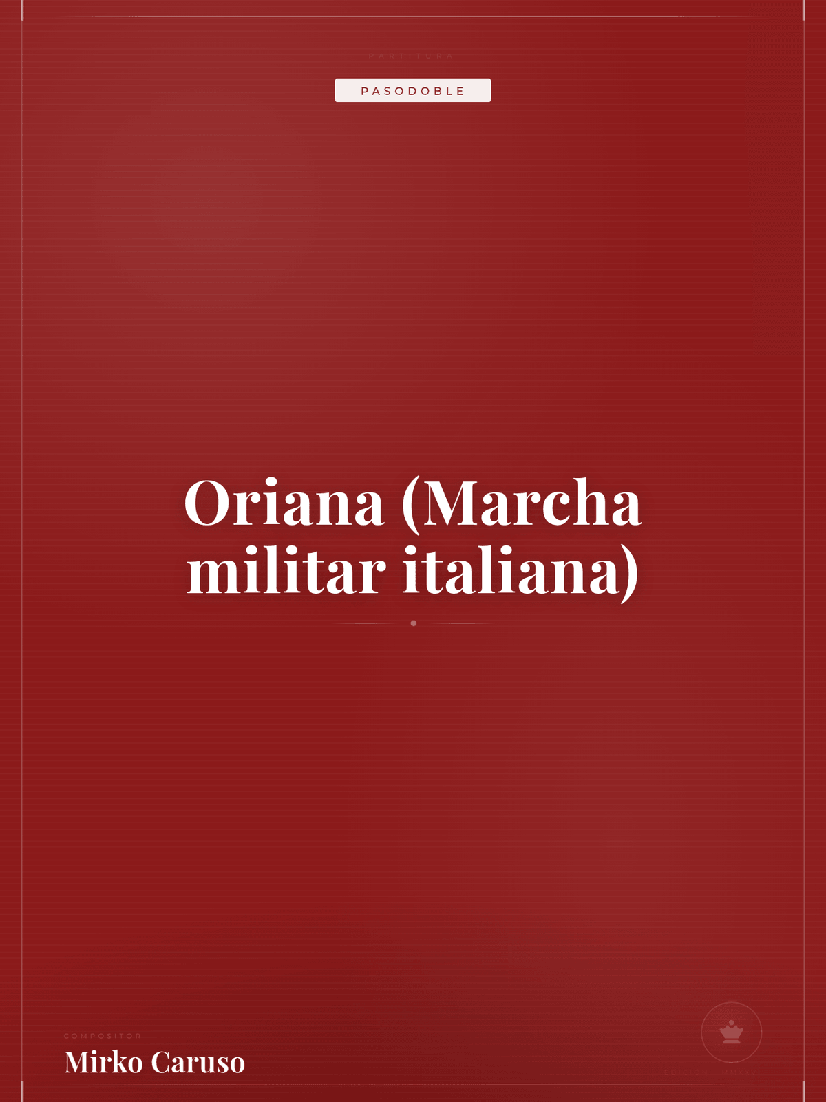Portada de Oriana (Marcha militar italiana)