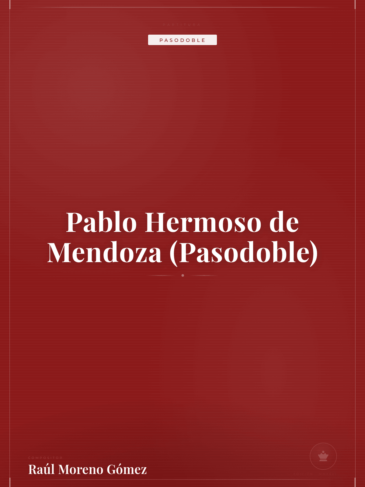 Portada de Pablo Hermoso de Mendoza (Pasodoble)