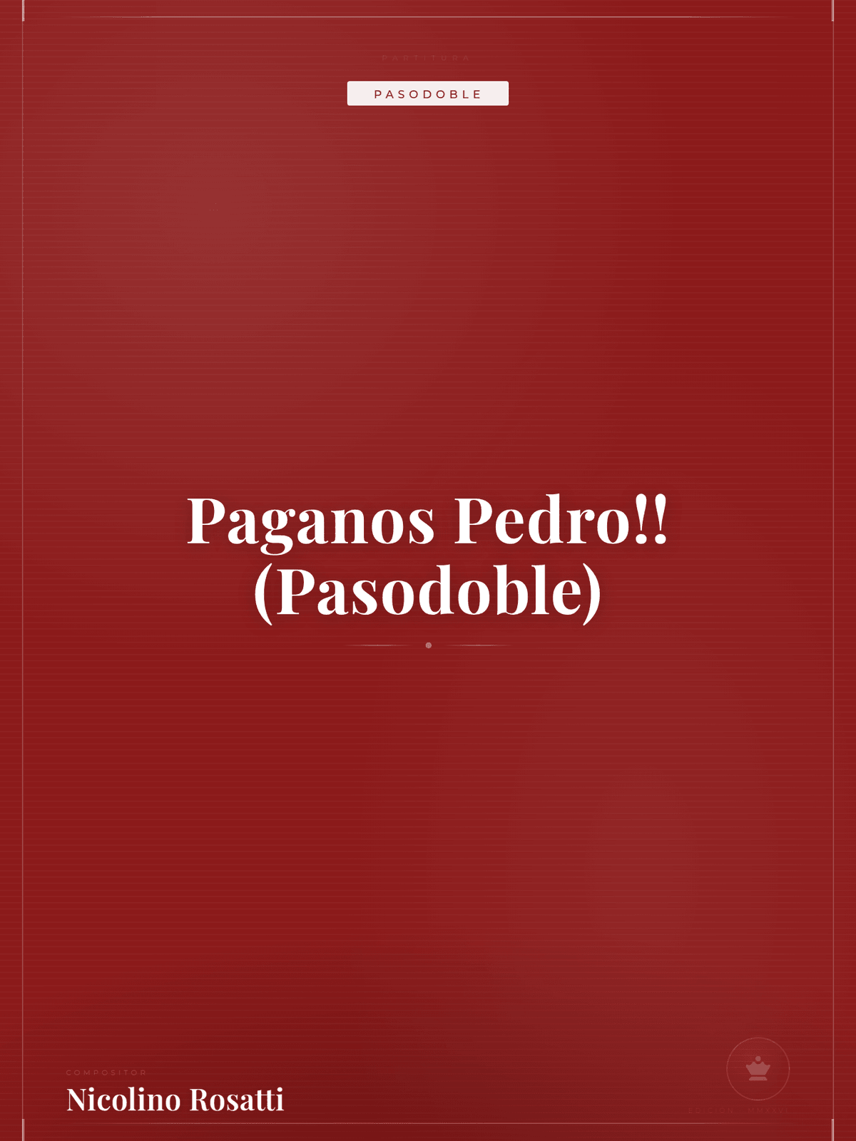 Portada de Paganos Pedro!! (Pasodoble)