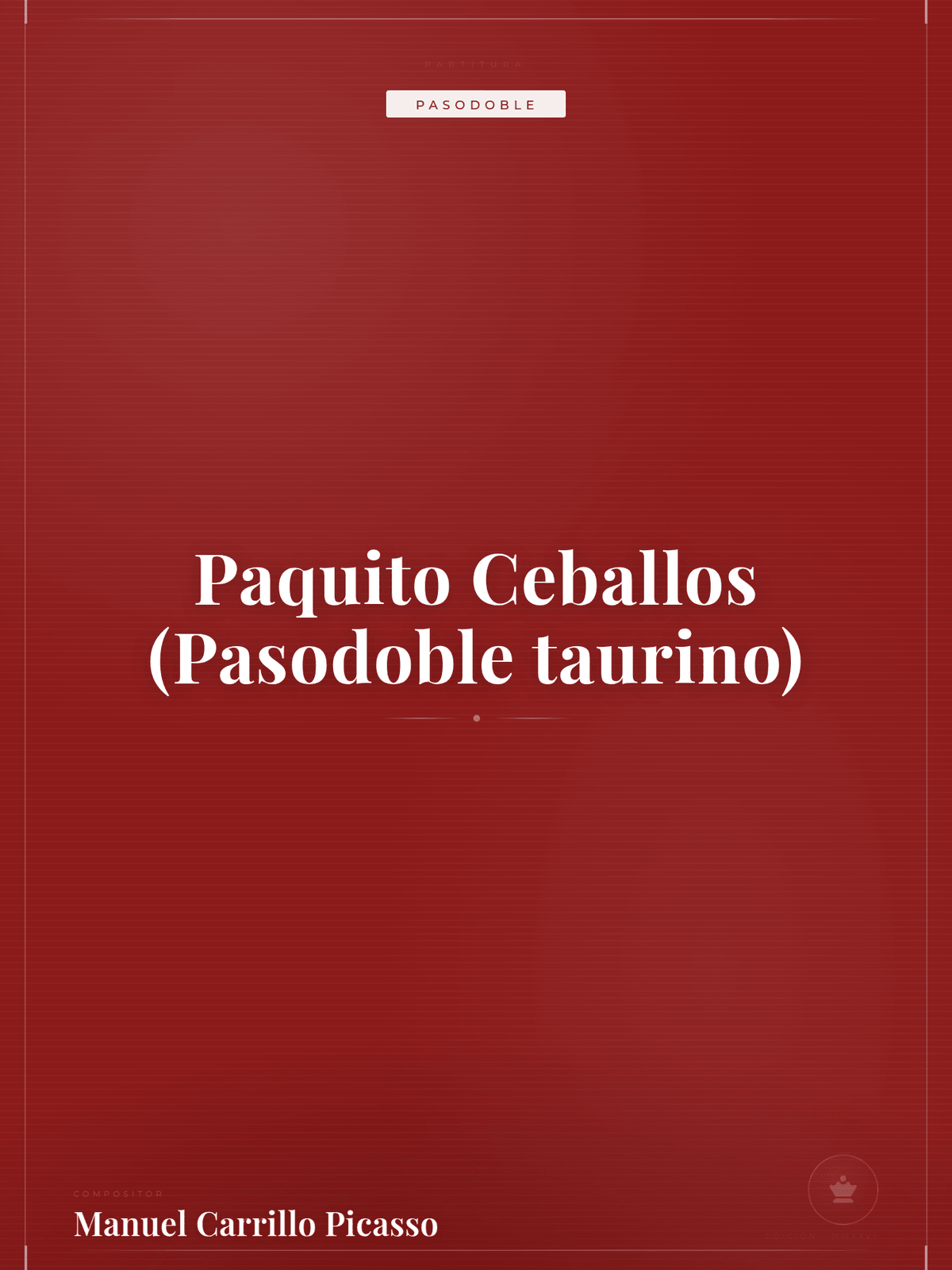 Portada de Paquito Ceballos (Pasodoble taurino)