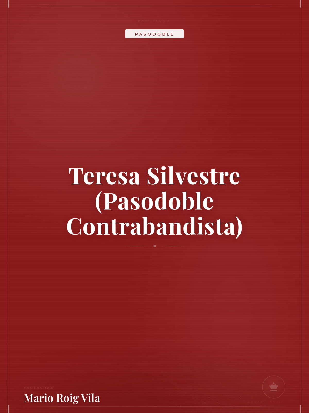 Portada de Teresa Silvestre (Pasodoble Contrabandista)