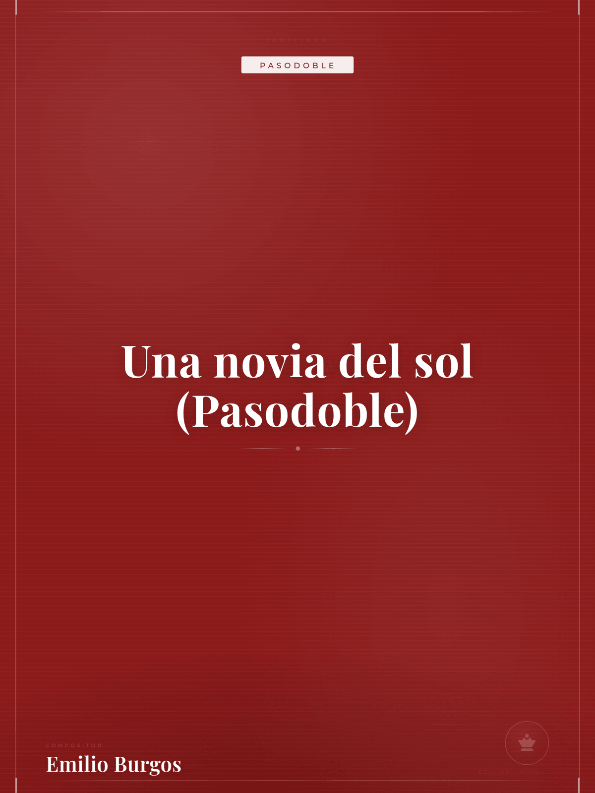 Portada de Una novia del sol (Pasodoble)