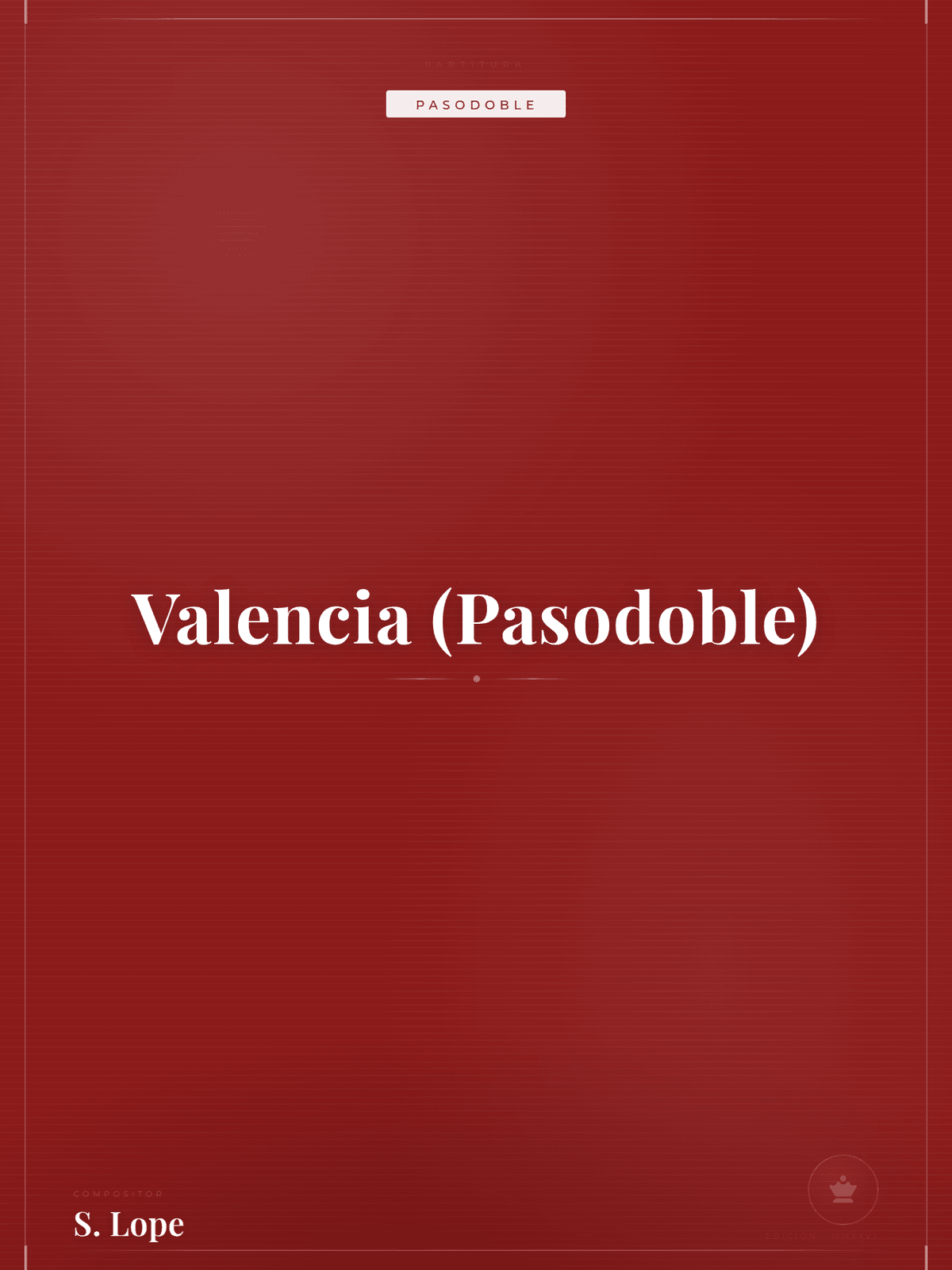 Portada de Valencia (Pasodoble)