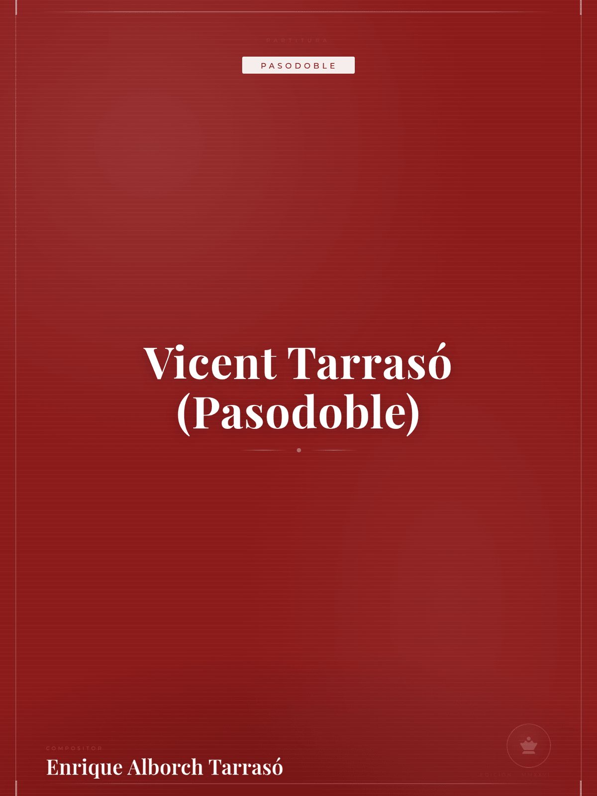 Portada de Vicent Tarrasó (Pasodoble)